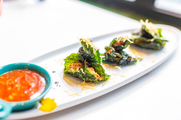 Delicious food on the table, tempura