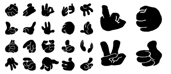 different hand gestures on with no background