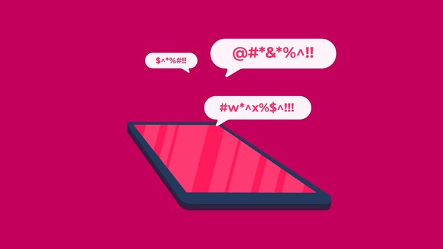 Cyber Bullying and Internet Hate Speech Animation Concept Motion Graphics Online Social Media Harassment and Verbal Abusing Chat Cartoon Concept