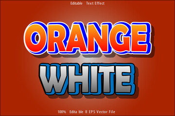 Orange White Editable Text Effect