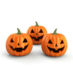 Fototapeta premium Halloween pumpkin head jack lantern isolated on white background