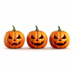 Fototapeta premium Halloween pumpkin head jack lantern isolated on white background