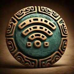 mayan wi-fi glyph. Generative AI.