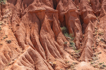 Natural terracotta background of sandy canyons.Amazing geological surface.
