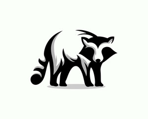 stand aware raccoon art style logo icon symbol design template illustration inspiration