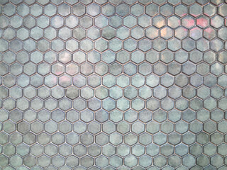 Grey hexagonal tile pattern texture background. Interior design hexagon marble tile