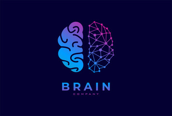Brain Logo. modern brain logo style design template. usable for technology and company logos