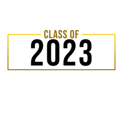 Class of 2023. Congratulation graduates flat style design template. Graduation ceremony Vector illustration