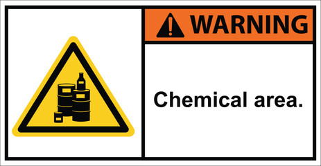 Chemical storage room.chemical storage area. Warning sign