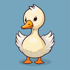 Cute Goose Cartoon Character: Perfect for Children's Farm-themed Designs and Nature-inspired Creations