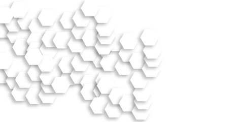 Abstract white and grey seamless hexagon pattern background. Abstract hexagonal concept technology background. Vector Illustration