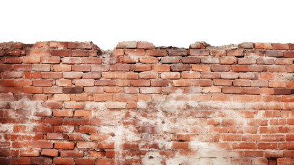 Brown brick wall isolated on transparent background, Generative AI
