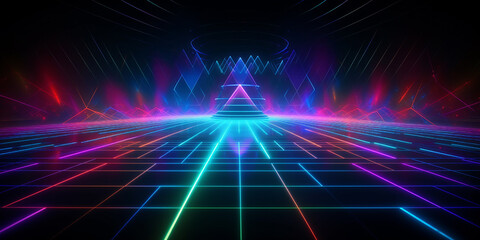 beautiful 3D hologram on a dark background. Generative AI