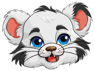 Baby Tiger Head Cartoon Character