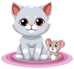 Cate and mouse friends cartoon character