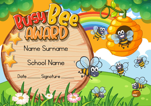 Busy bee certificate template