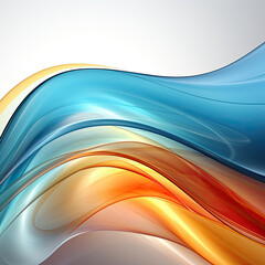 light blue gradient abstract wallpaper yellow swan with transparent glowing glass texture curve shape created with Generative AI Technology 