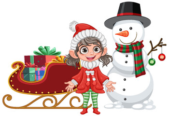 Christmas girl delivery Christmas gifts