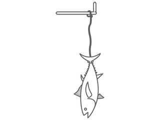 hanging tuna fish illustration icon