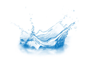 Water splash with isolated transparent background in white background