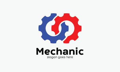 Logo vector gear mechanic symbol maintenance circle technical engine machine