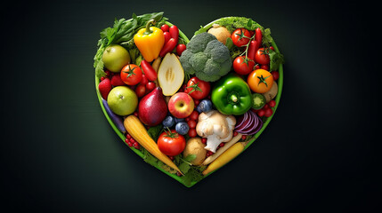 Healthy nutrition eating with fresh fruits and vegetables