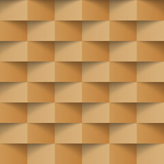 Gold modern absrtact seamless geometric pattern, 3d paper art style that looks creased