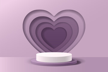 Purple abstract 3D scene for display products background