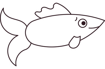 Naklejka premium Fish Coloring Page