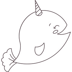 Narwhal Coloring Page © palau83