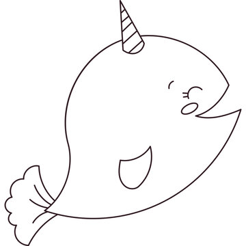 recommend clip art: Narwhal Coloring Page