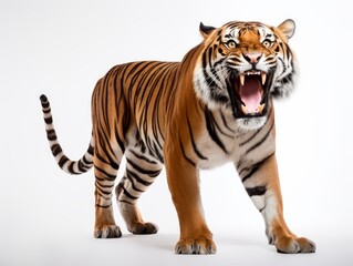 Obraz premium a tiger isolated on a white background