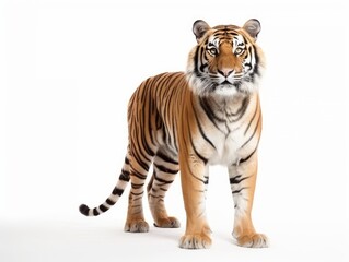 Obraz premium a tiger isolated on a white background