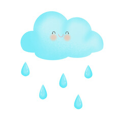 cloud and rain drops,cartoons  drawing 