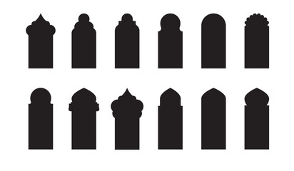 Islamic window shape. Arabic door shape. Islamic arhitecture elements of window and door