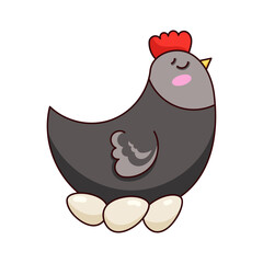 Chicken With Eggs Sticker Bookmark