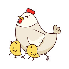 Chicken With Chick Sticker Bookmark