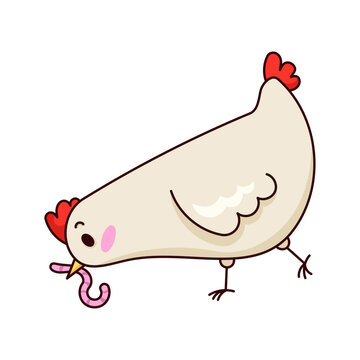 Chicken Eats Worm Sticker Bookmark