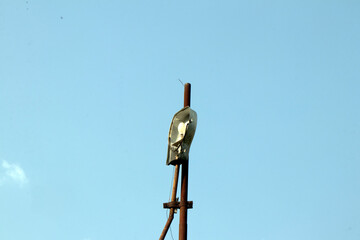 Fototapeta na wymiar Electric pole in village rural area