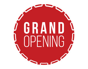 Grand Opening message on ribbon banner. Vector illustration.