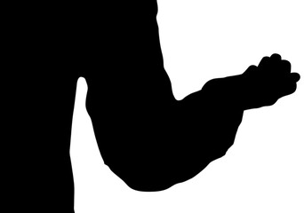 Fototapeta premium Digital png illustration of midsection of man silhouette on transparent background