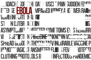 Digital png illustration of ebola text on transparent background