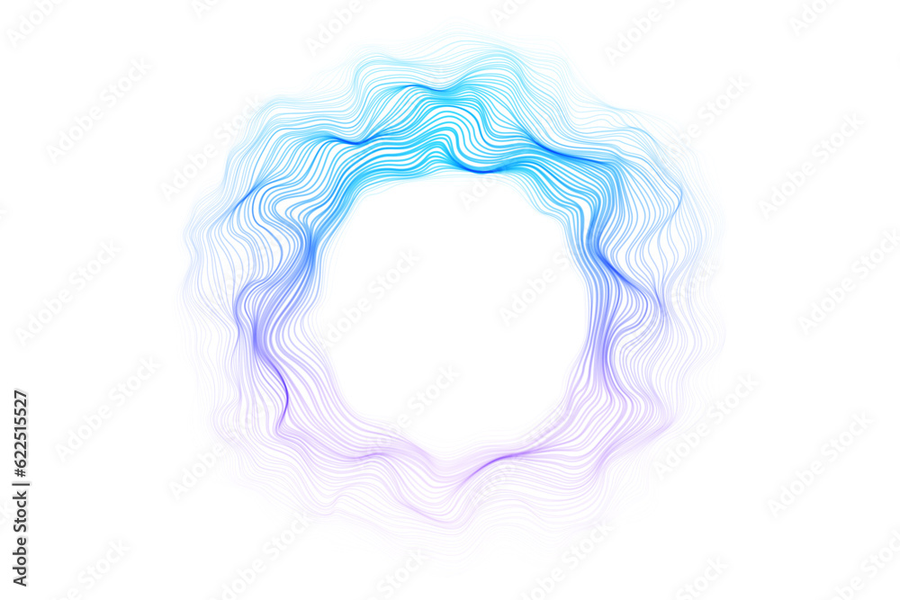 Aufkleber abstract circle lines wave colorful purple and blue gradient isolated on transparent background. vec