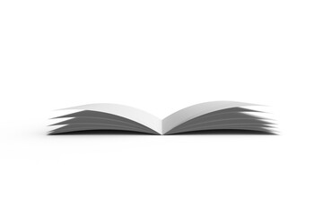 Digital png illustration of white open book on transparent background