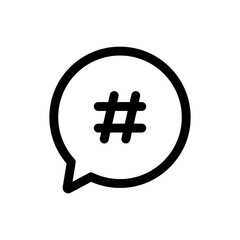 Simple Hashtag icon. The icon can be used for websites, print templates, presentation templates, illustrations, etc