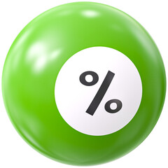 Ball Symbol Percent Green 3D