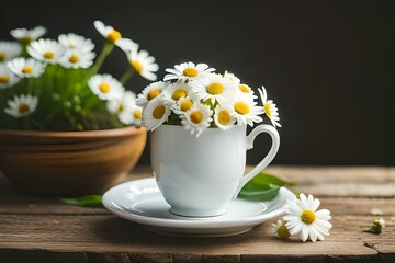 Fototapeta na wymiar cup of tea with chamomile