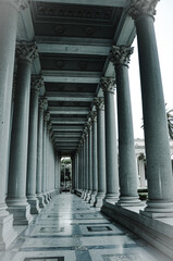 Columns in the Basilica of Saint Paul outside the walls in Rome