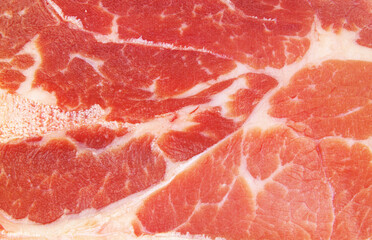 Beef meat background. Slice of raw meat close up.