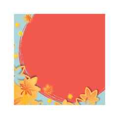 切り絵風の紅葉フレーム　見出し　飾り枠